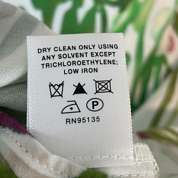 Lafayette 148 Button Up Shirt Women's Sz 16W Green Pink Abstract Colorful - Picture 5 of 6